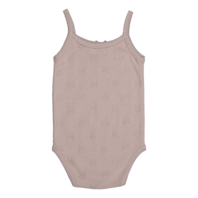 Organic Cotton Pointelle Baby Bodysuit | Dusty Pink