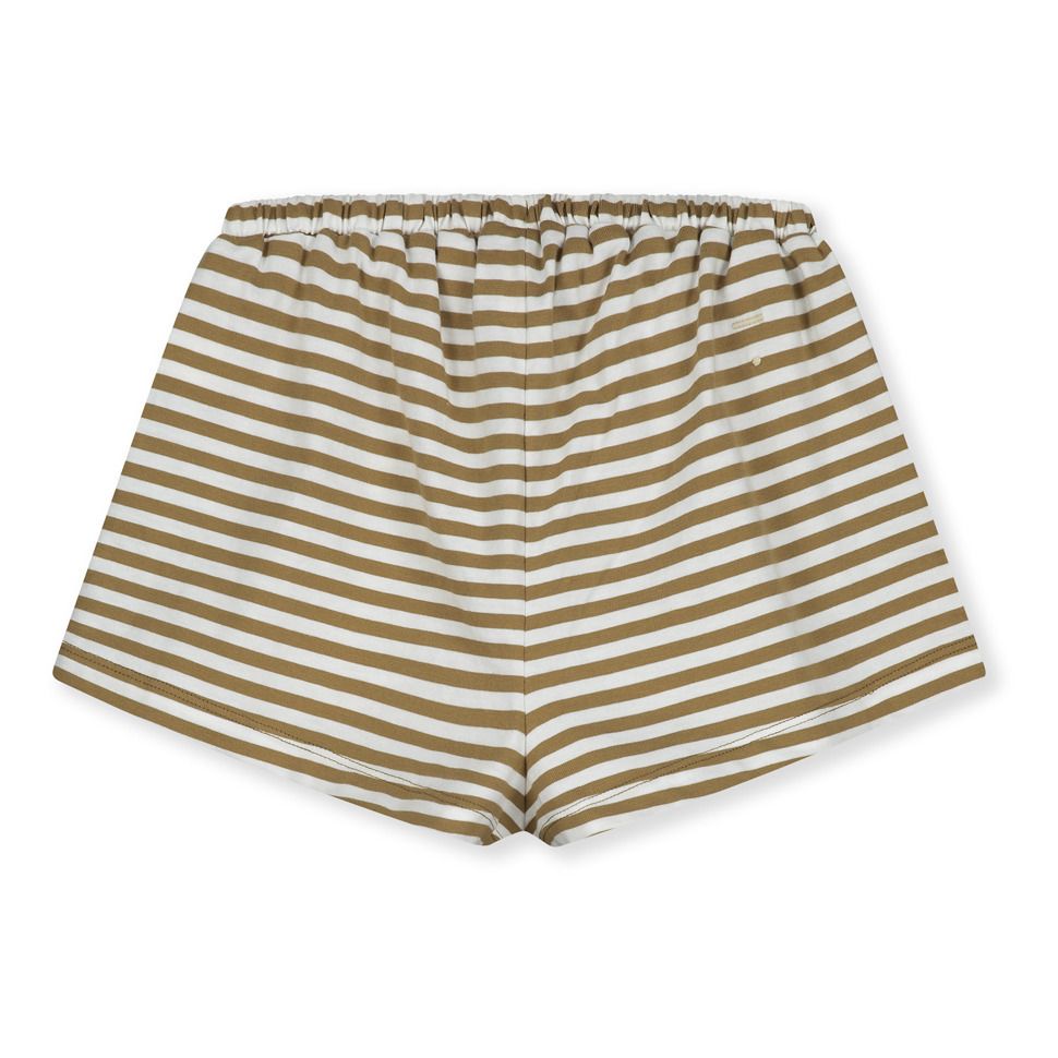 Pantaloncini Oversize, a righe, in cotone biologico Verde militare Gray  Label Moda Bambino