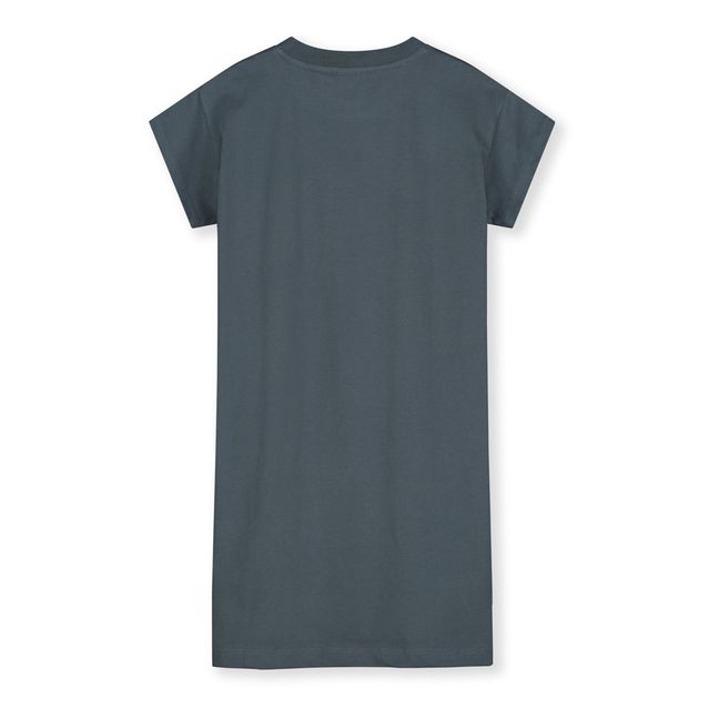 Robe T-shirt Mi-Longue Coton Bio Bleu gris