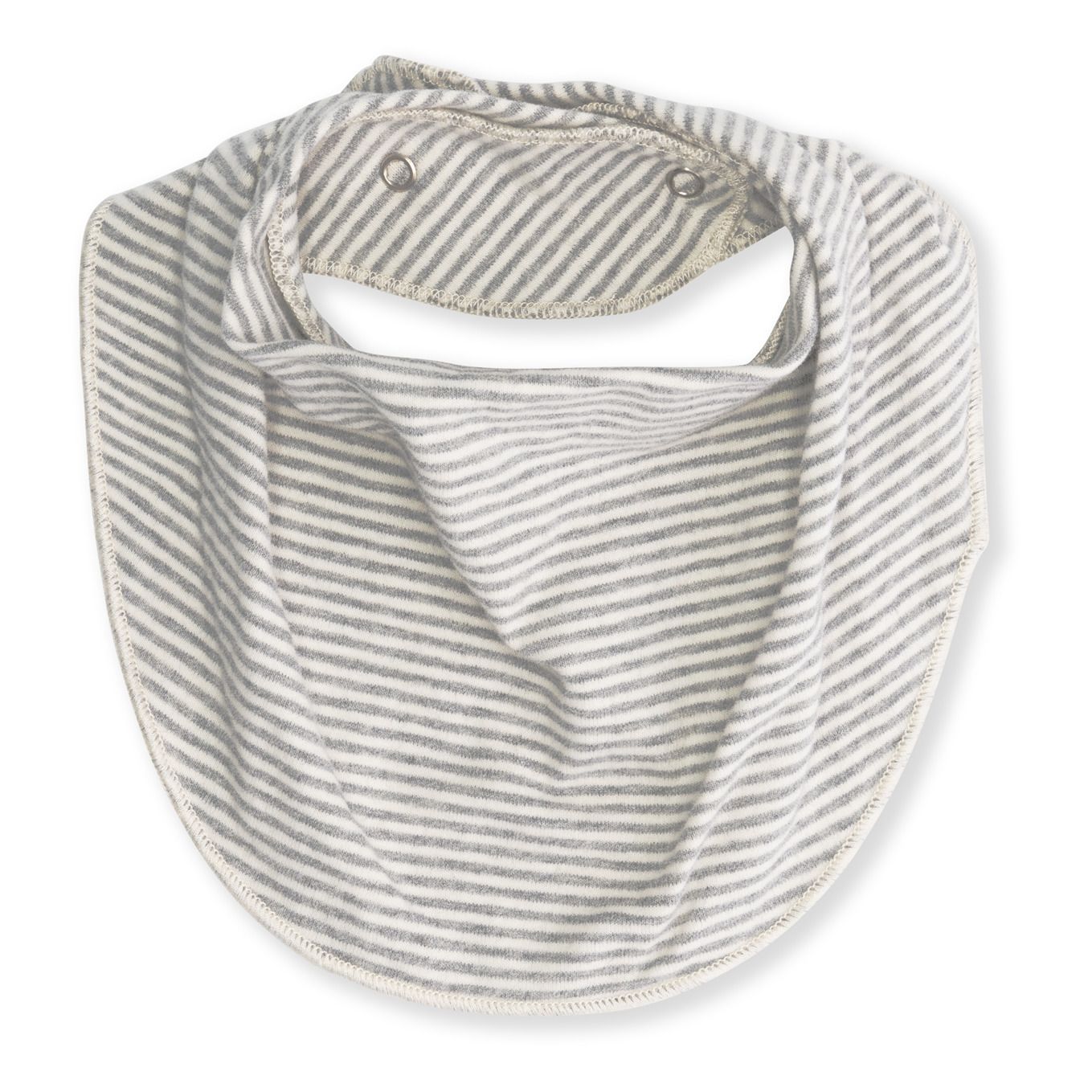 Gray Label - Bavoir Rayé Coton Bio - Gris