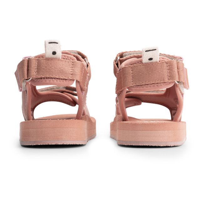 Recycled Plastic Velcro Sandals Dusty Pink