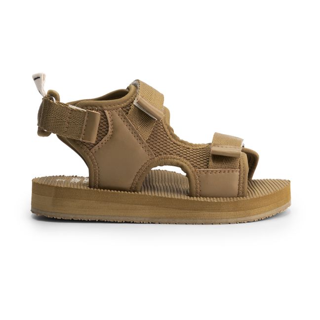 Recycled Plastic Velcro Sandals | Camel