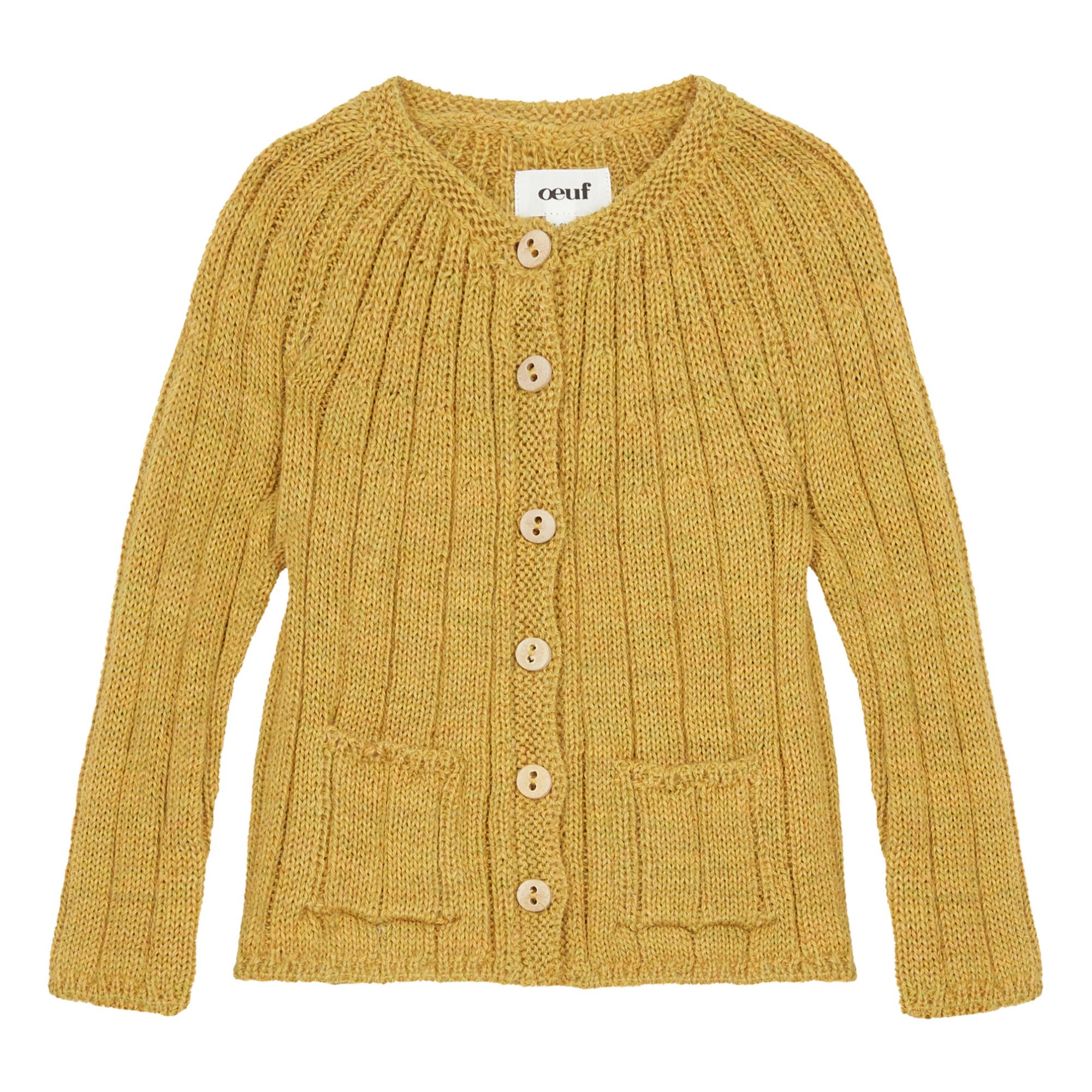 Oeuf NYC - Cardigan Côtelé Baby Alpaca - Fille - Jaune