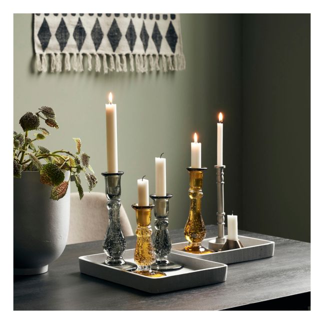 Glee Glass Candle Holder Grey