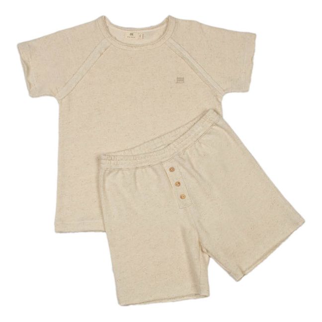 Linen and Organic Cotton Pyjama Set | Beige