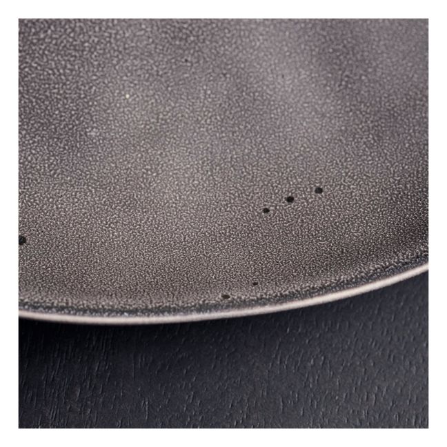 Rustic Stoneware Plate Dark grey