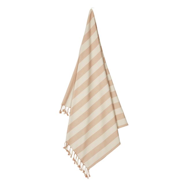 Serviette de plage Mona en coton bio | Rose pâle