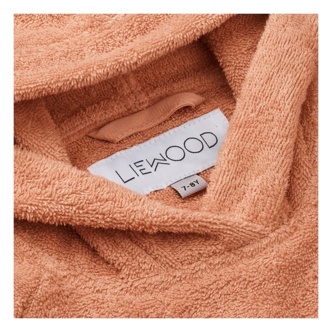 Poncho long Emilia en éponge de coton bio | Rose