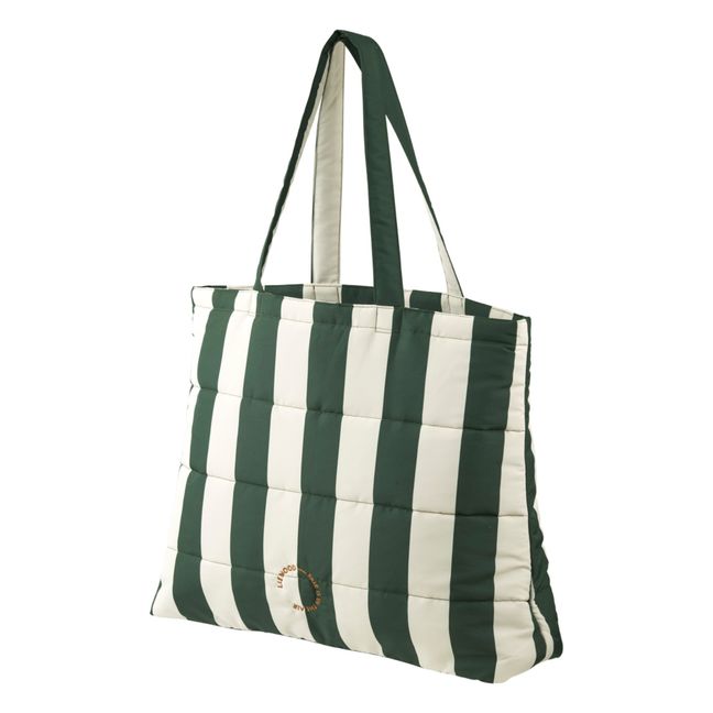 Quilted Shopping Bag Verde Oscuro