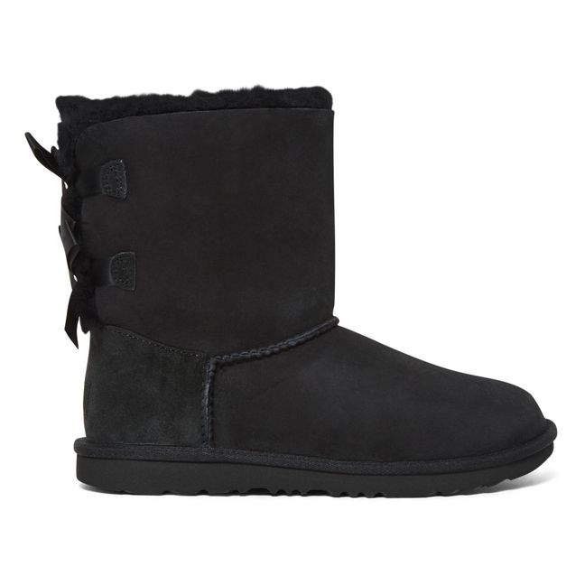 Gefütterte Wildleder-Stiefel mit Schleifen Bailey Bow | Schwarz