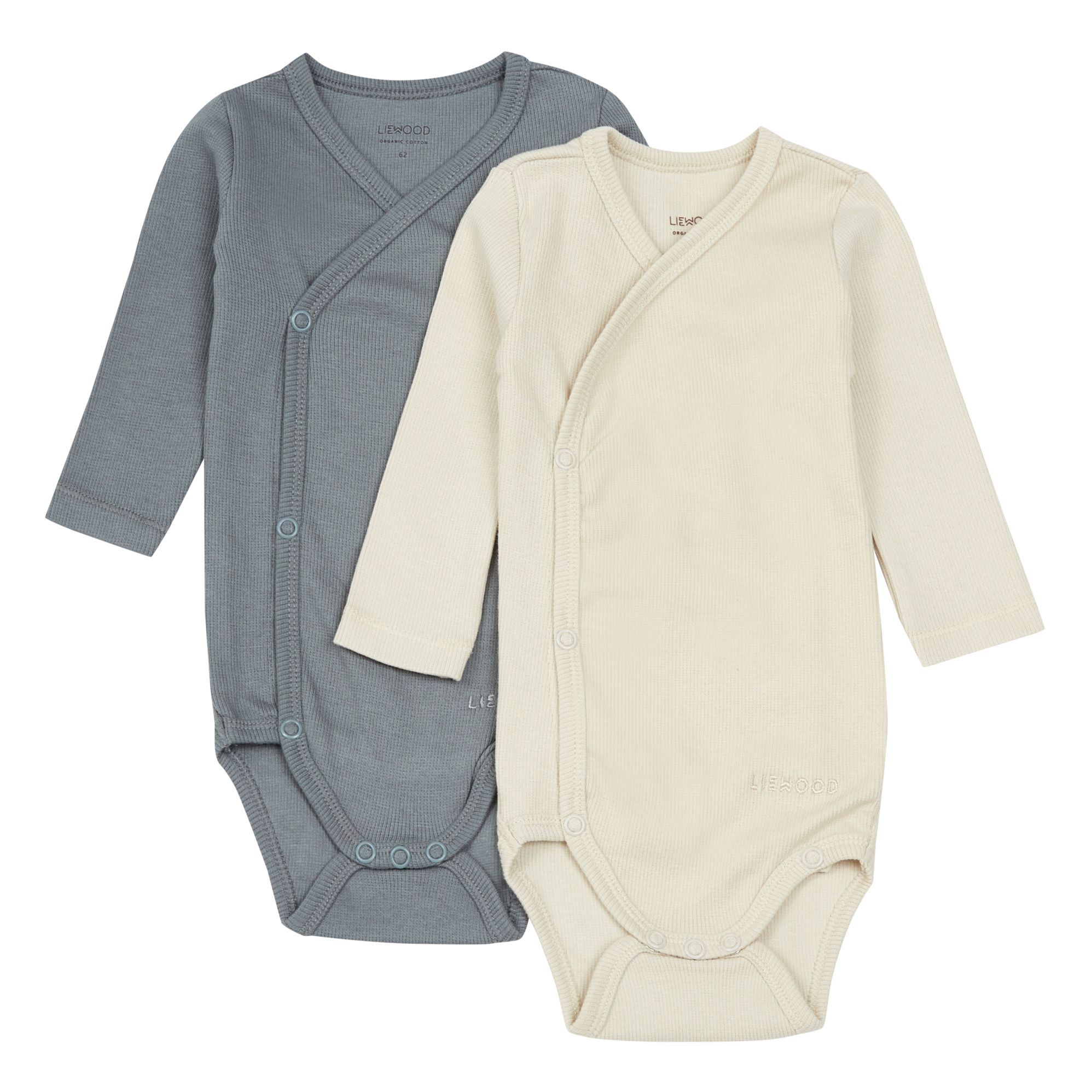 Liewood - Lot de 2 Bodies Croisés Hali Coton Bio - Fille - Bleu