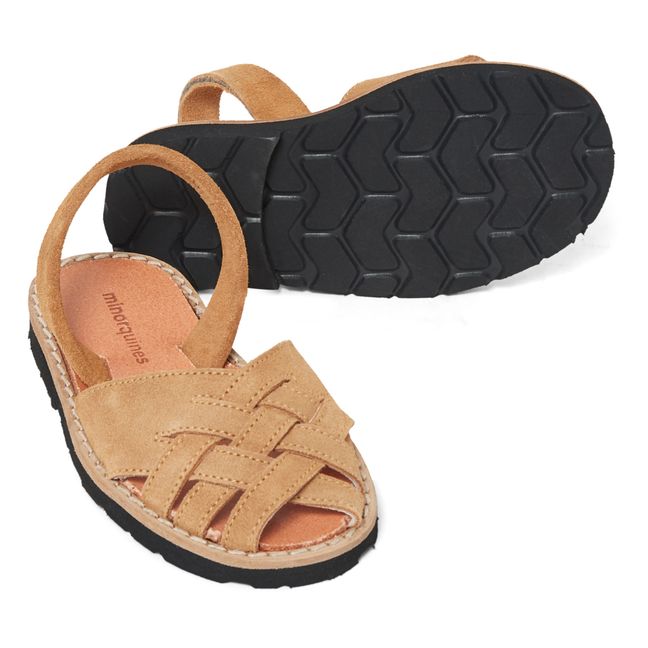 Avarca Compostelle Suede Sandals | Natural