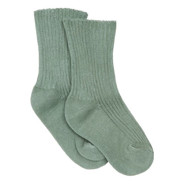 Gerippte Socken Grün