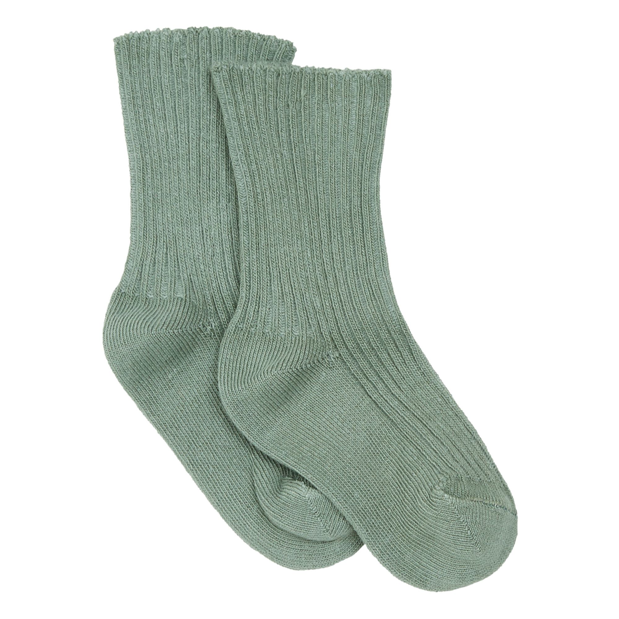 Gerippte Socken Grün- Produktbild Nr. 0