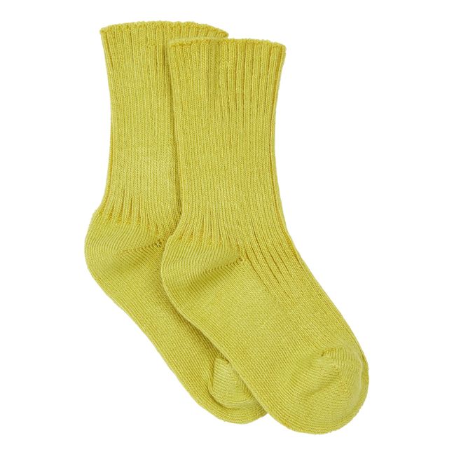 Gerippte Socken Gelb