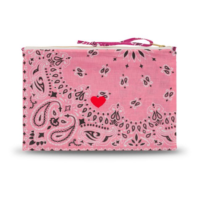 Heart Zip Pouch Pale pink