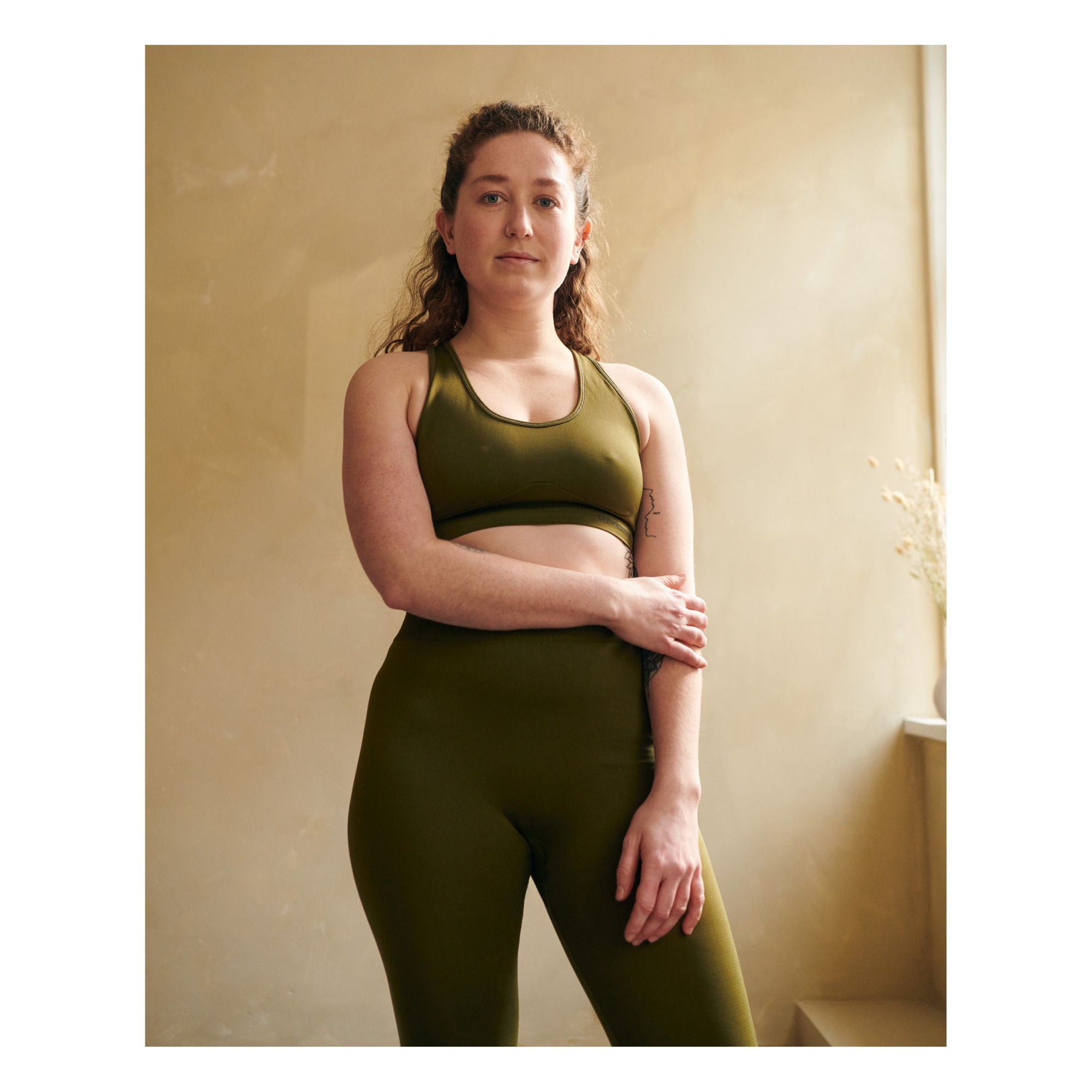 Organic Basics - Crop Top Active - Femme - Vert olive