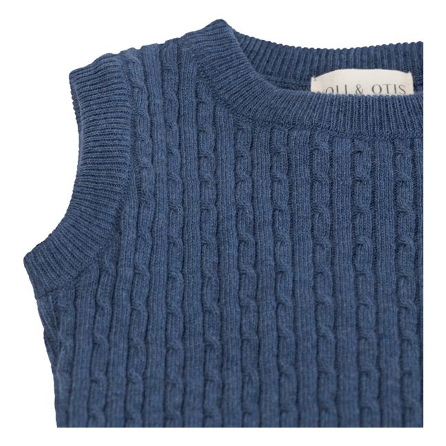 Ärmelloser Pullover aus Baumwolle und Kaschmir Mara Petroleumblau