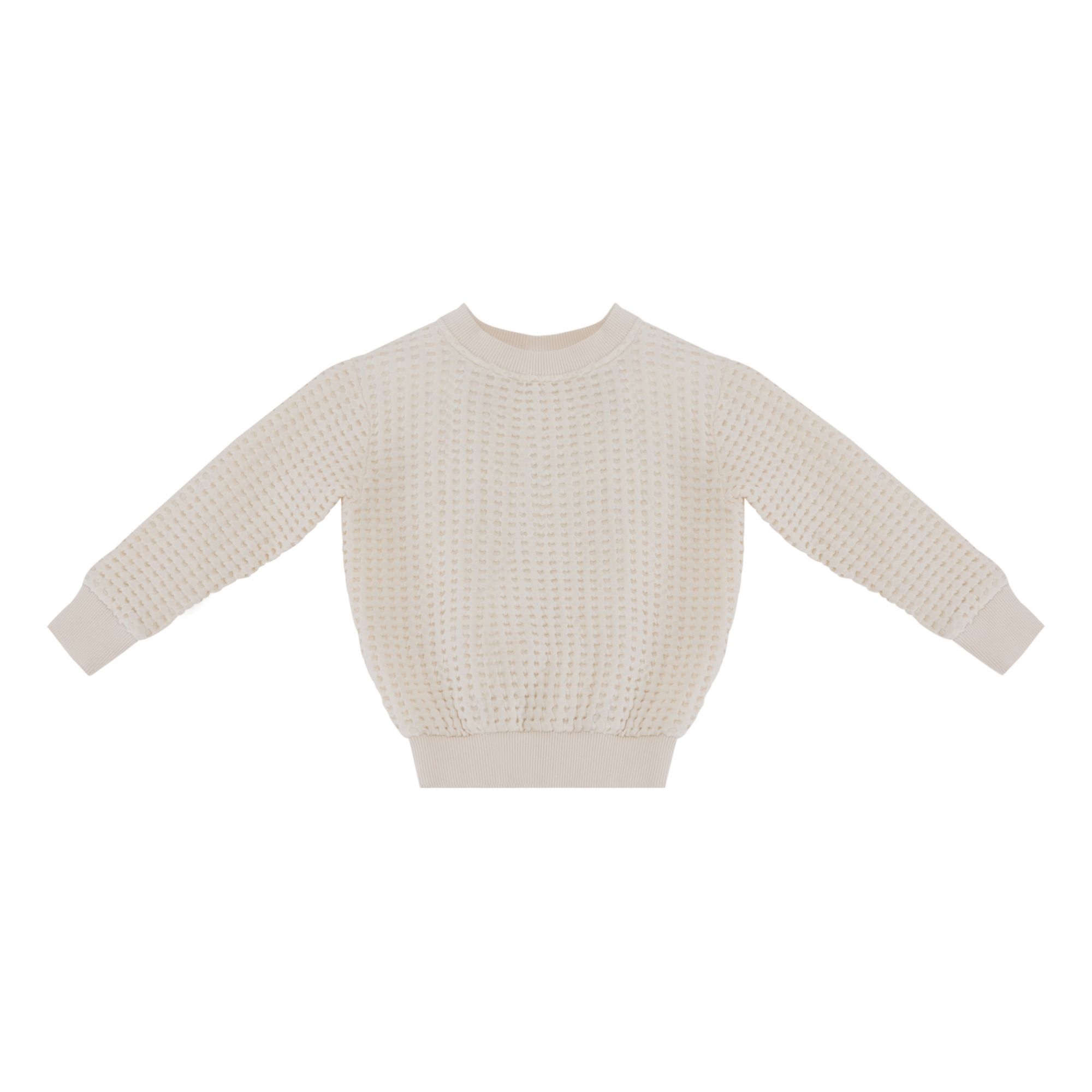 Yoli & Otis - Sweat Coton Bio Gaufré Jorg - Fille - Ecru