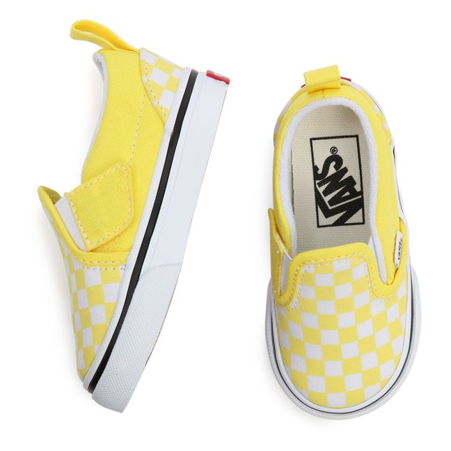 Checkered Slip-On Shoes Yellow