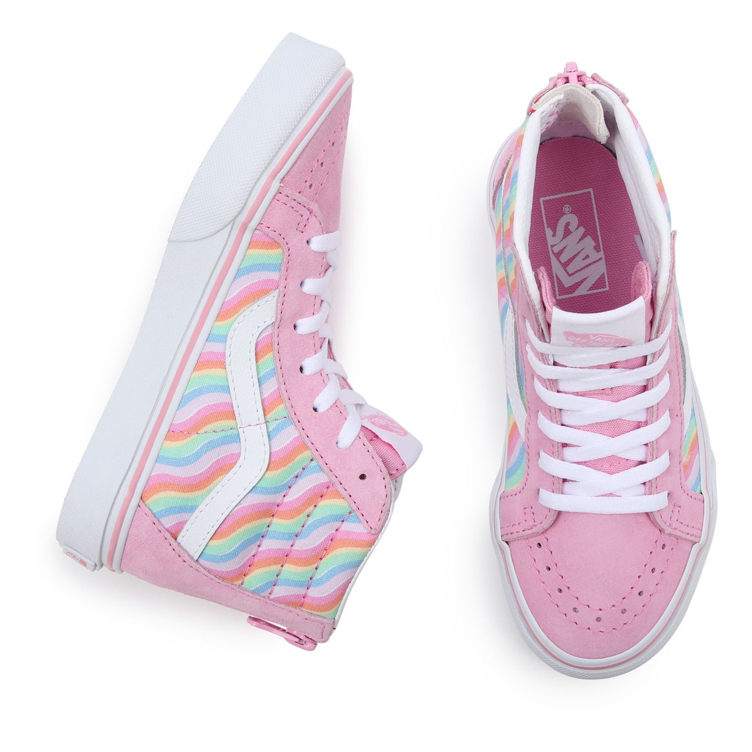 SK8-Hi Wavy Rainbow High-Top Zip-Up Sneakers Pink- Product image n°1
