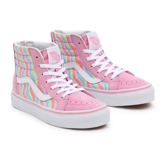 SK8-Hi Wavy Rainbow High-Top Zip-Up Sneakers Rosa
