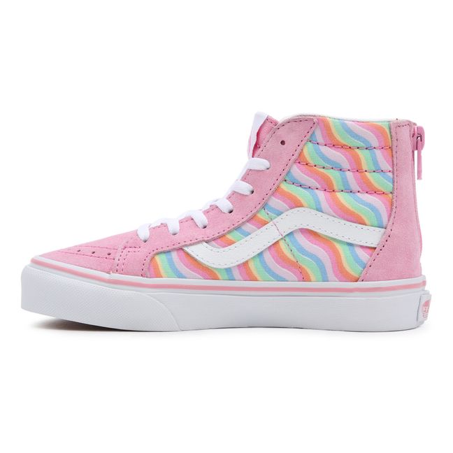 SK8-Hi Wavy Rainbow High-Top Zip-Up Sneakers Pink