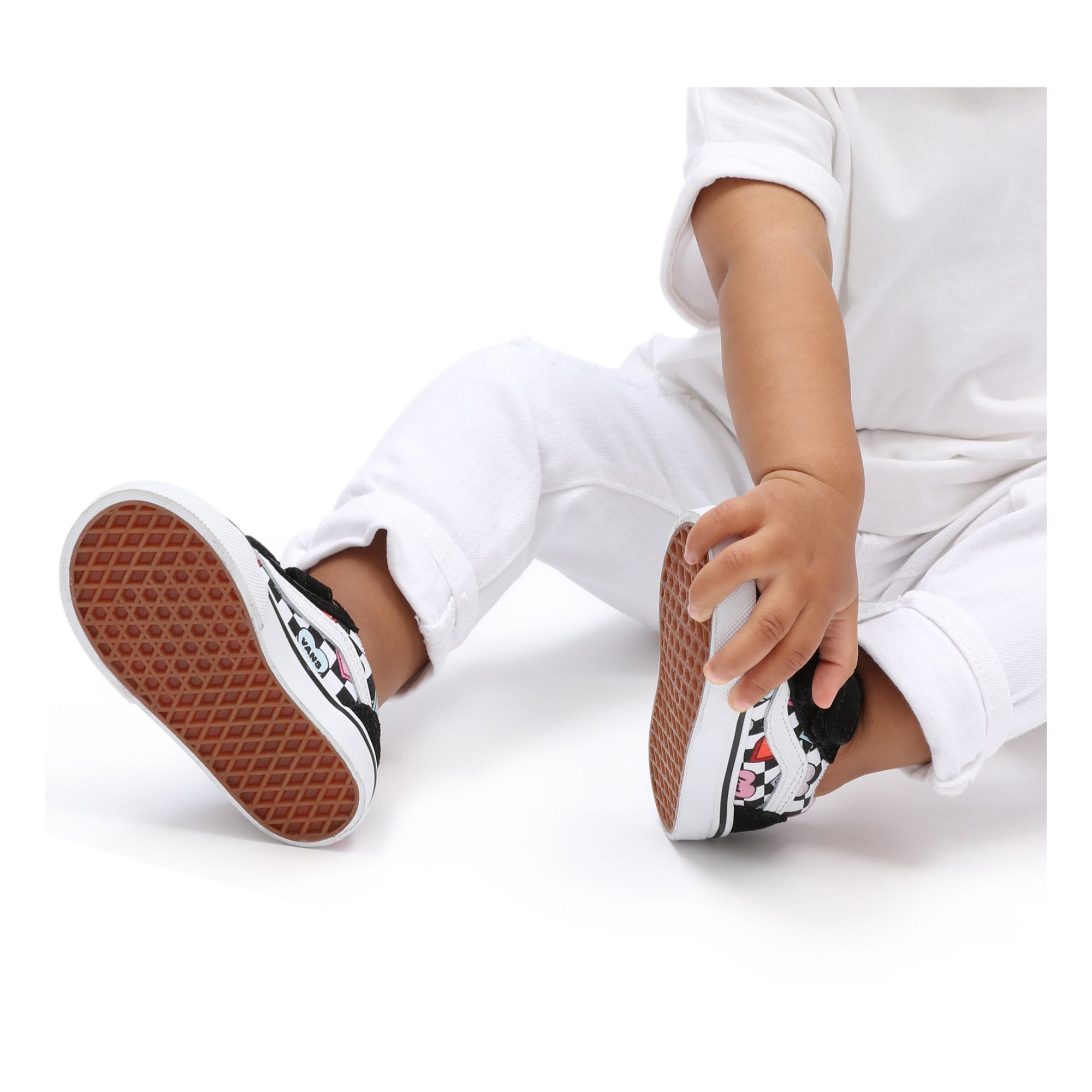 Zapatillas con velcro Old Skool estampado Corazones Negro- Imagen del producto n°2