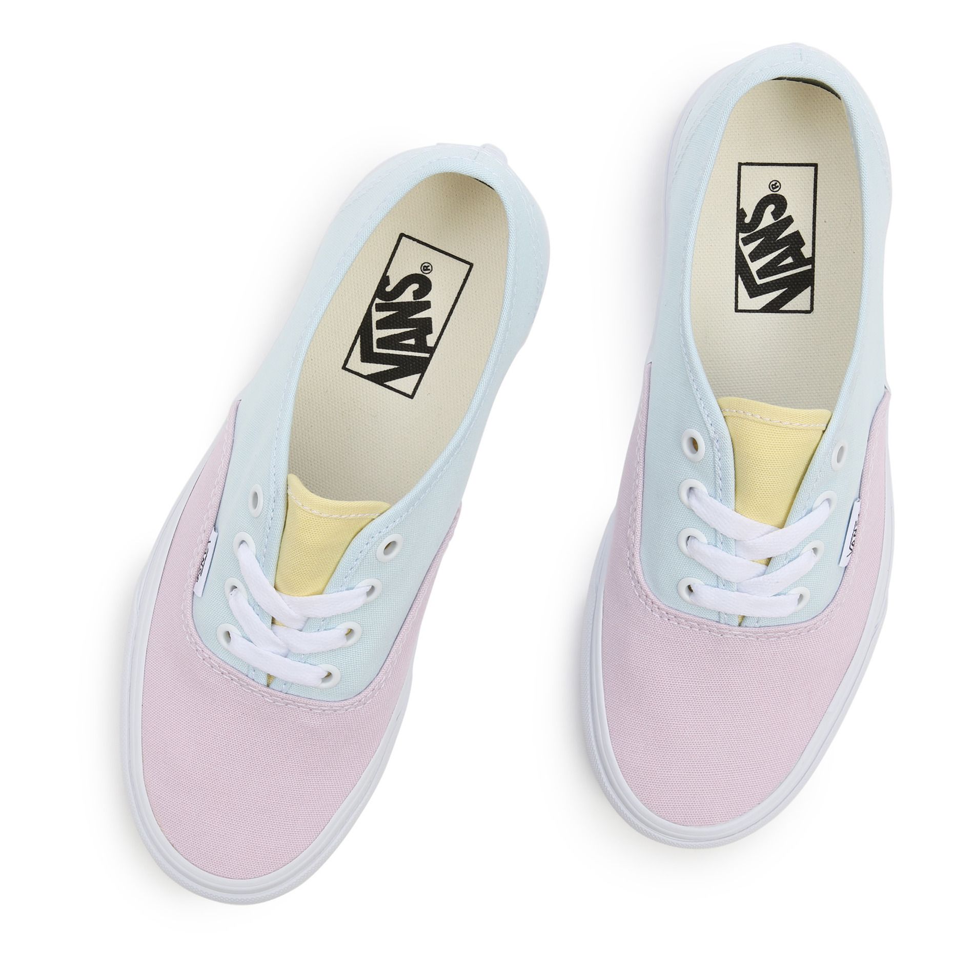 light blue and pink vans