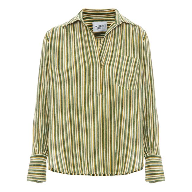 Pouille Striped Shirt Green