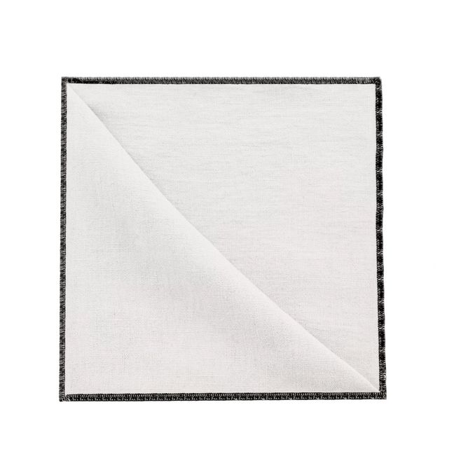 Tovagliolo da tavola in lino lavato-sopraffilato - Set di 4 | Bianco