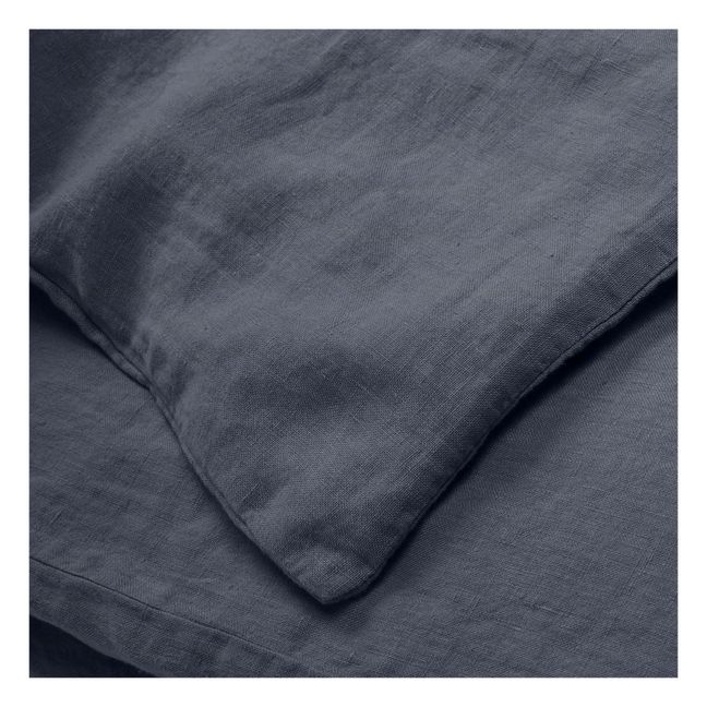 Funda nórdica de lino lavado | Azul Tormanta