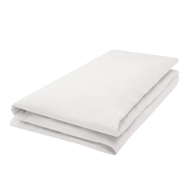 Bettdeckenbezug aus vorgewaschenem Leinen | Grauweiß