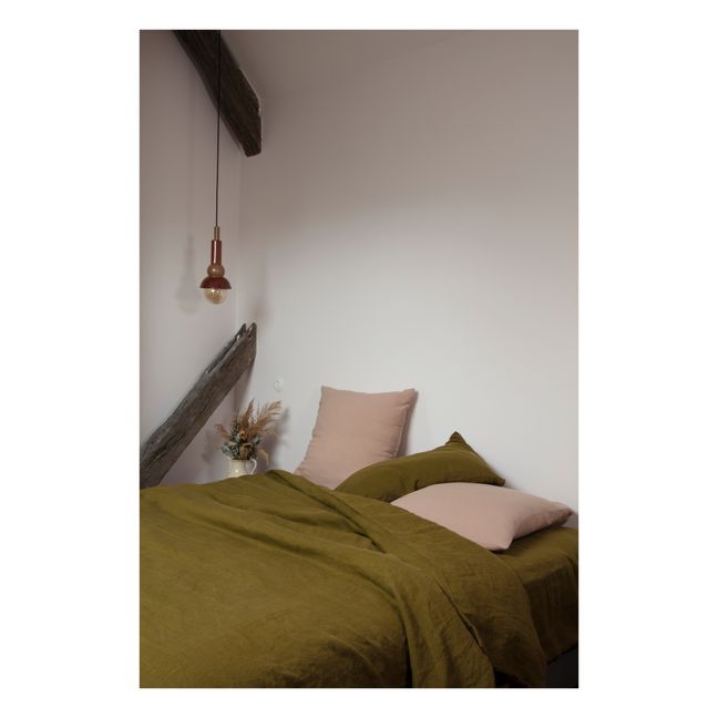Funda nórdica de lino lavado | Olive
