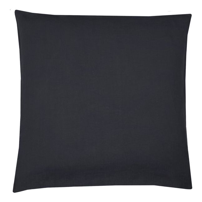 Funda de almohada de lino lavado | Negro
