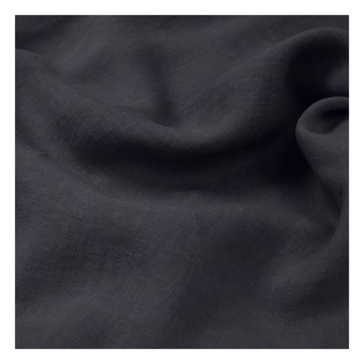 Funda de almohada de lino lavado | Negro- Imagen del producto n°2