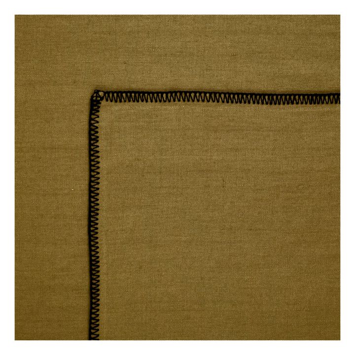 Overlocked Hem Washed Linen Tablecloth | Olive- Product image n°2