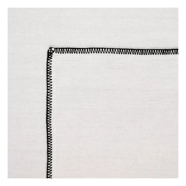 Tovaglia in lino lavato, sopraffilato | Bianco
