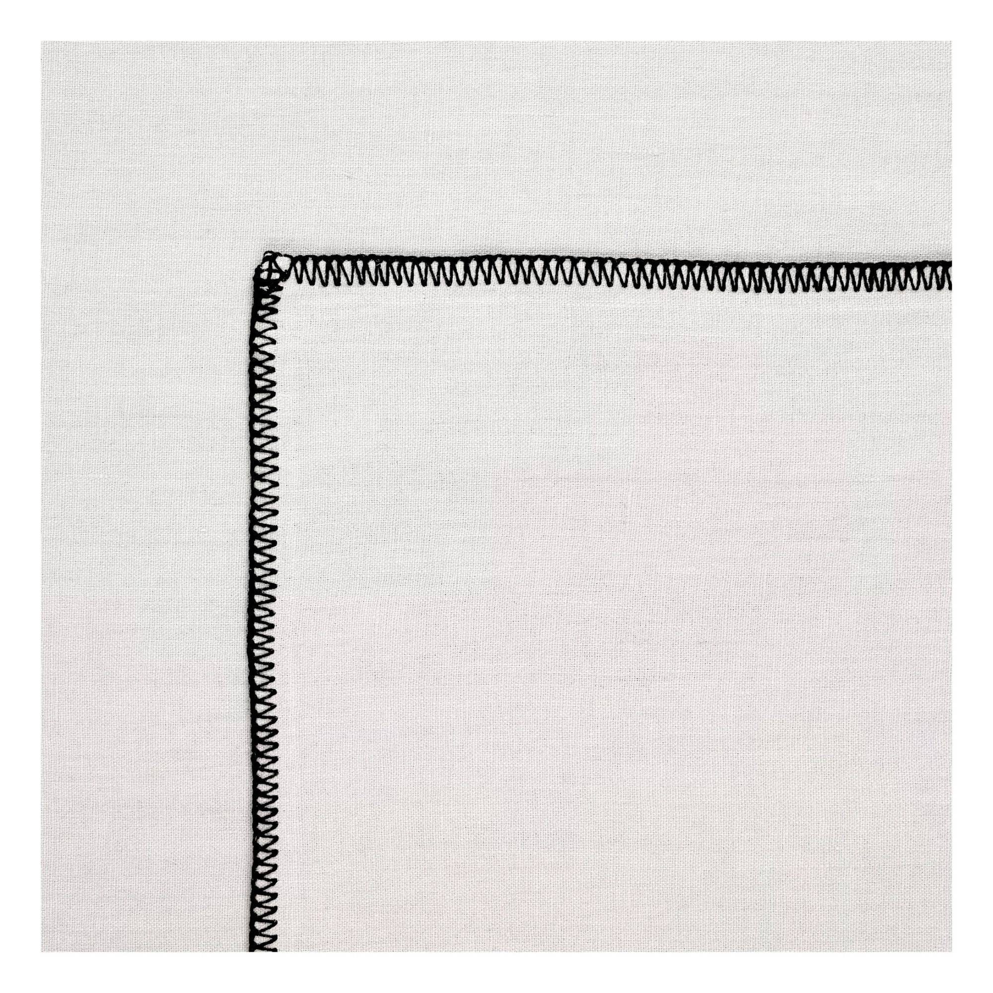 Overlocked Hem Washed Linen Tablecloth Blanco Roto- Imagen del producto n°3