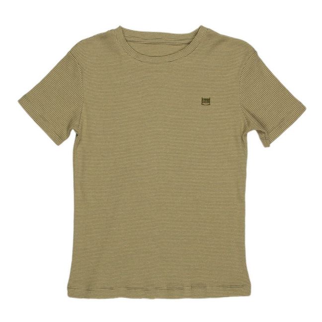 Garçon Striped Organic Cotton Pyjama Set | Olive green