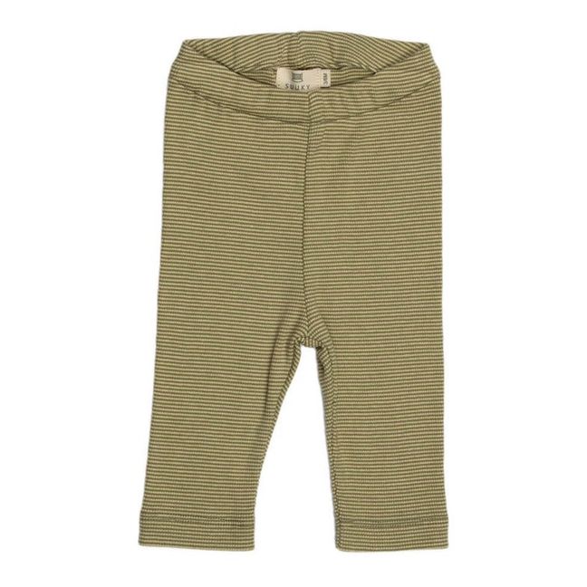 Striped Organic Cotton Pyjama Set | Olive green