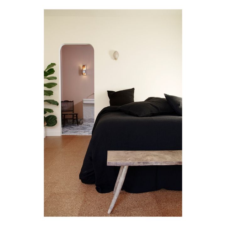 Funda de almohada de lino lavado | Negro- Imagen del producto n°3