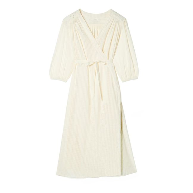 Vestido de algodón orgánico Bordado Aline - Colección Mujer - Crudo