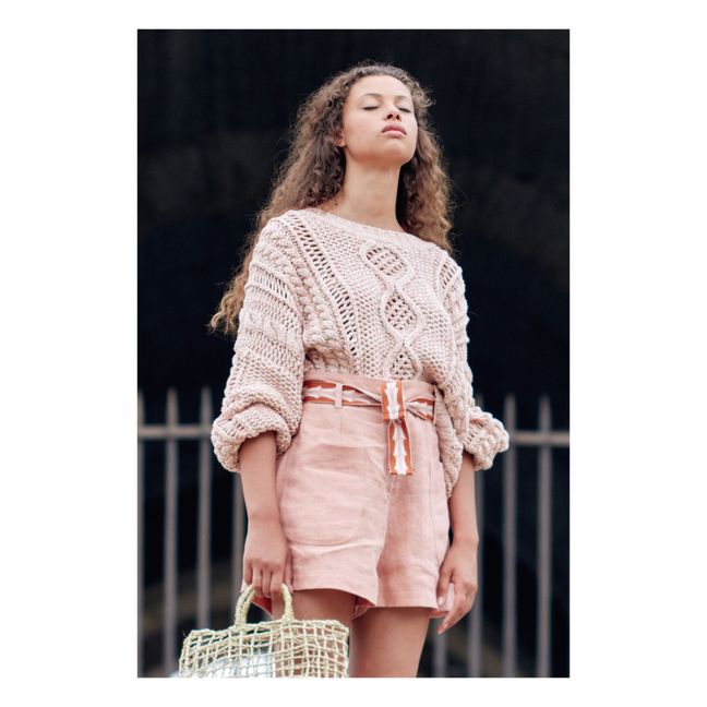 Virginie Linen Shorts - Women’s Collection - Pale pink