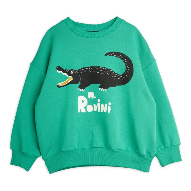 Sweatshirt Bio-Baumwolle Krokodile Grün