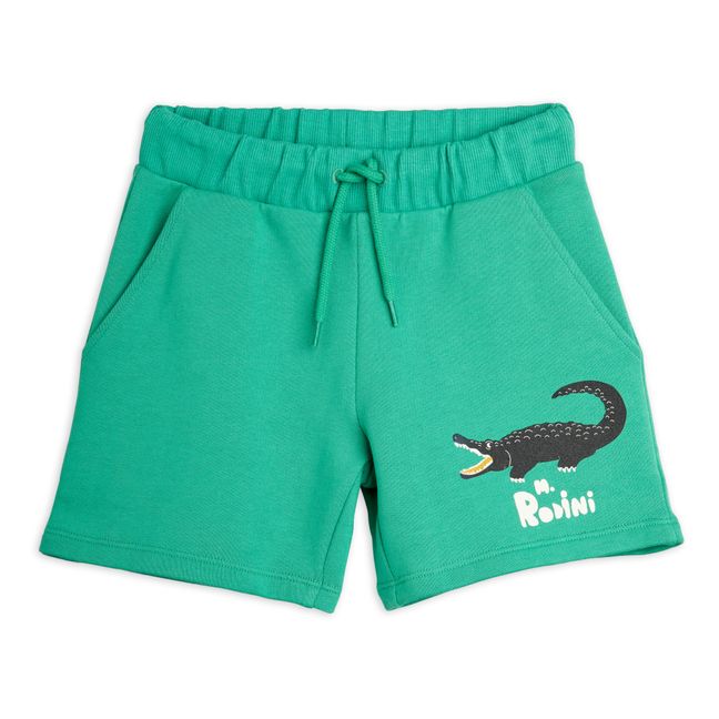 Shorts aus Bio-Baumwolle Krokodile  Grün