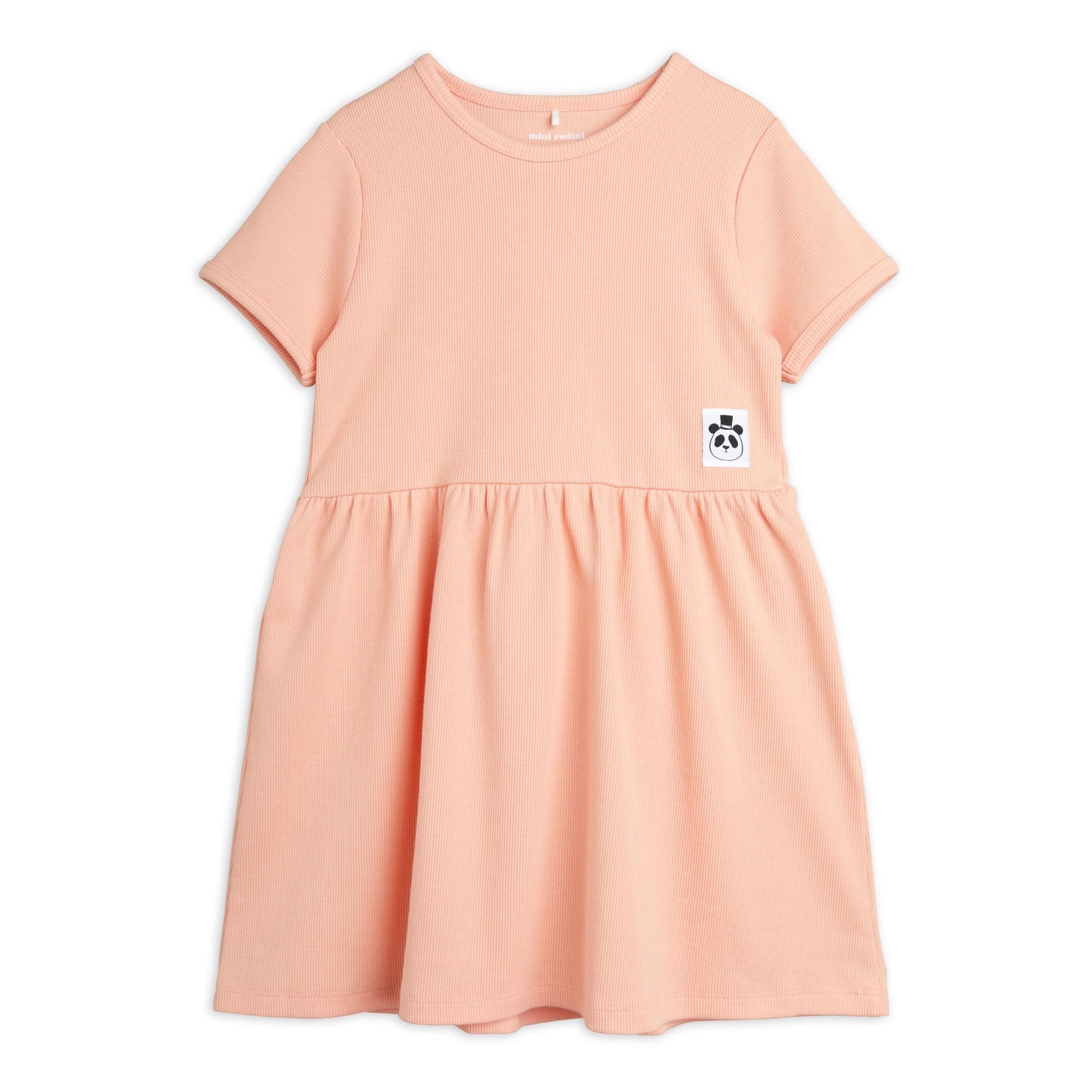 Mini Rodini - Robe Coton Bio Panda - Fille - Rose pâle