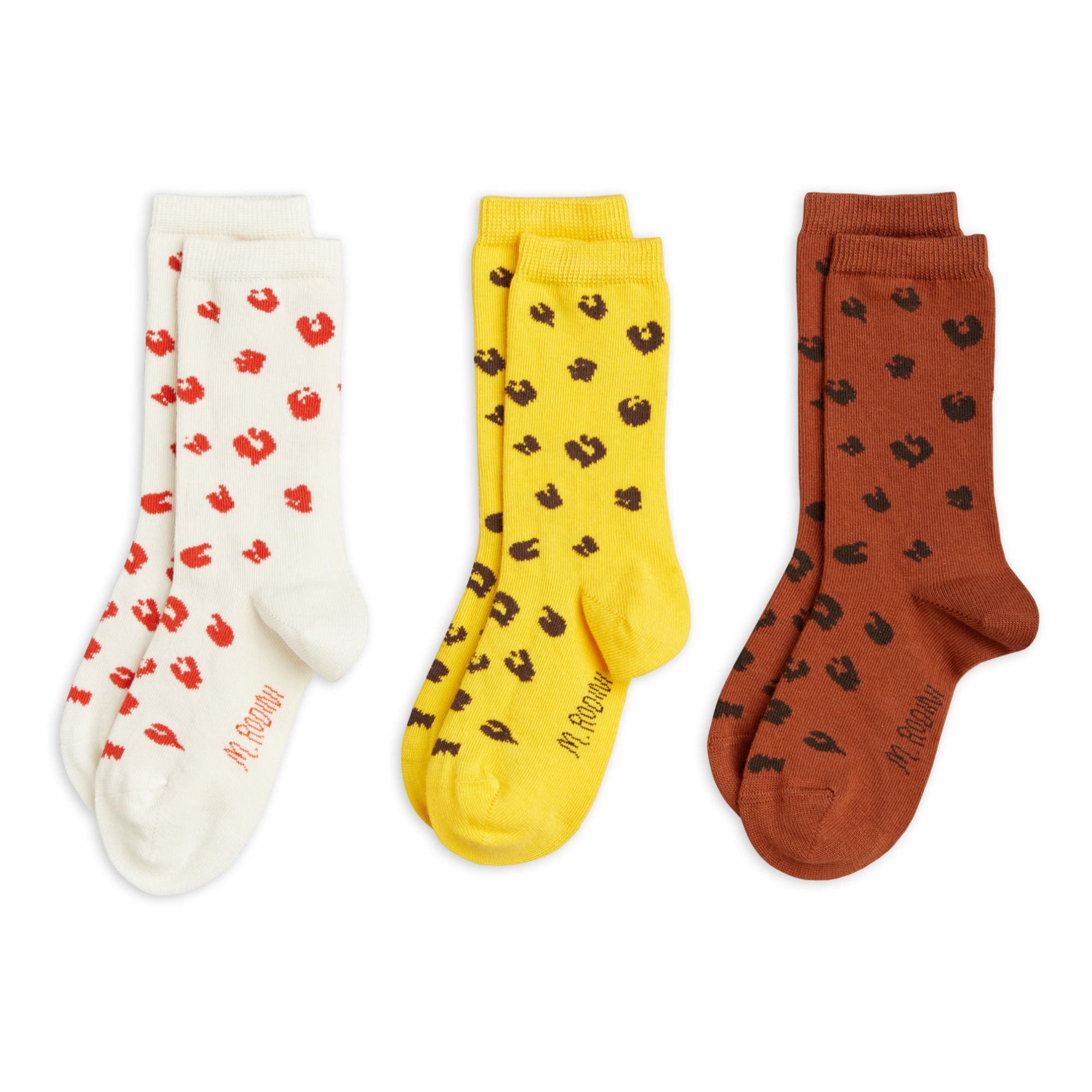Mini Rodini - Lot de 3 Paires de Chaussettes Coton Bio - Fille - Ocre