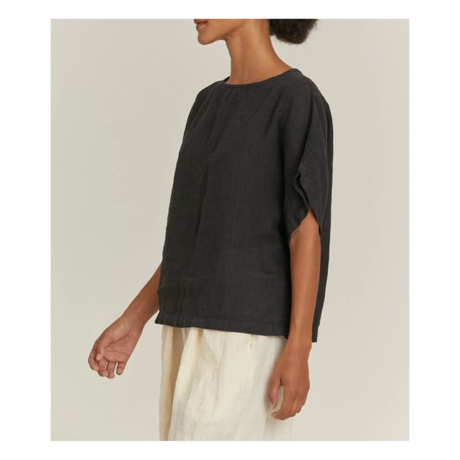 Box Linen Top | Negro