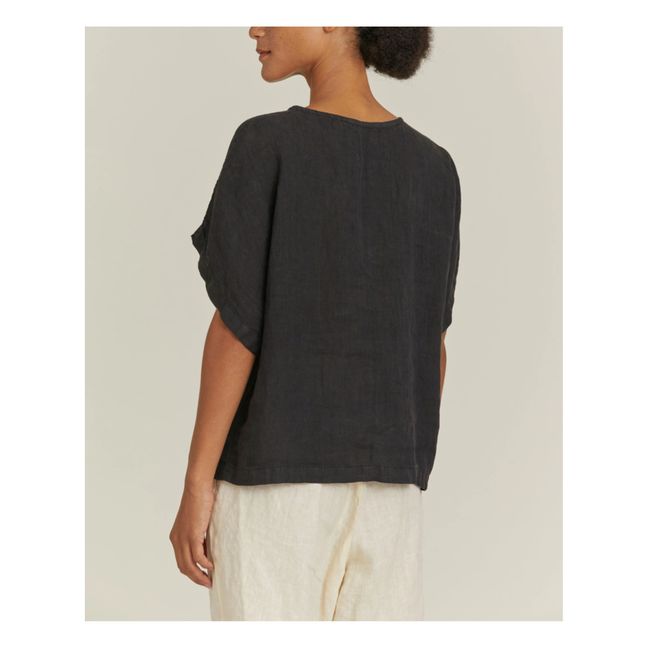 Box Linen Top | Negro
